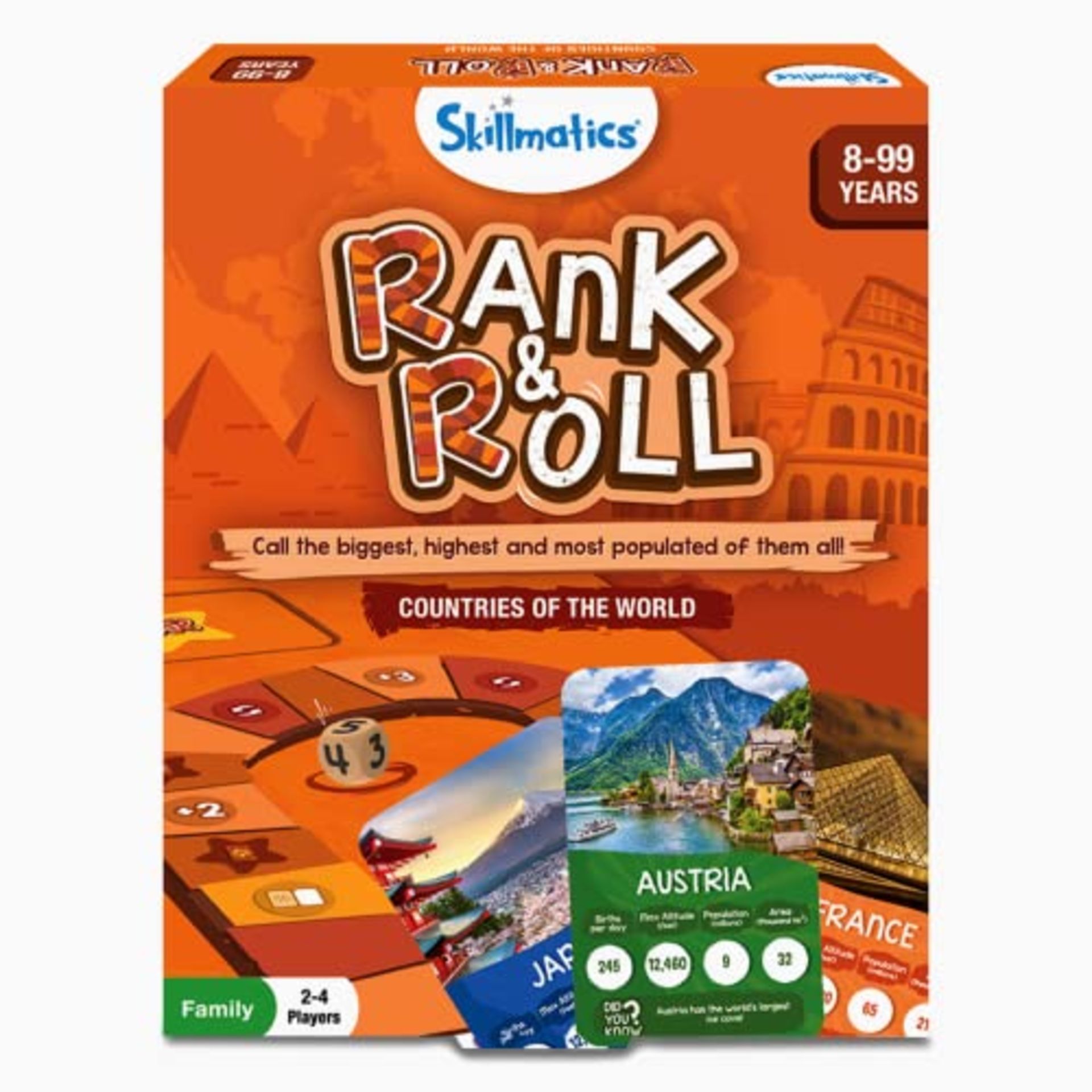 RRP £24.55 Skillmatics Trump Card & Board Game - Rank & Roll Countries of The World