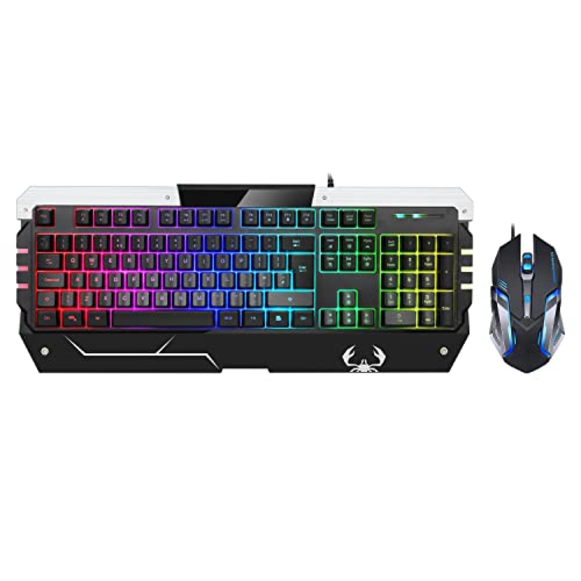 RRP £27.90 [UK Layout] RGB Gaming Keyboard and Mouse Combo for PC