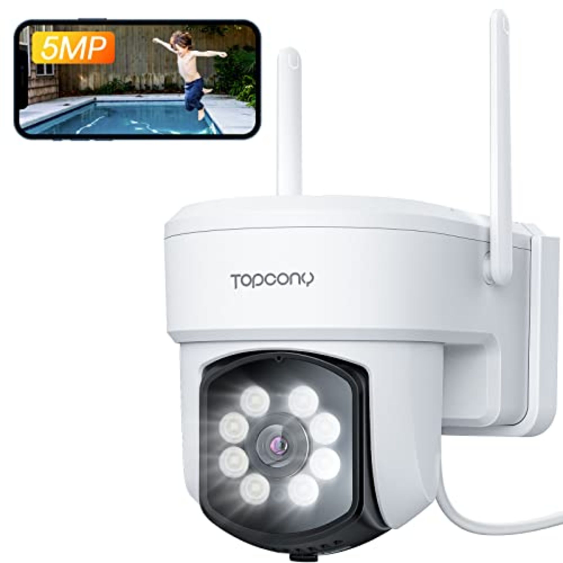 RRP £70.69 Topcony 5MP Human Detection CCTV Camera Outdoor