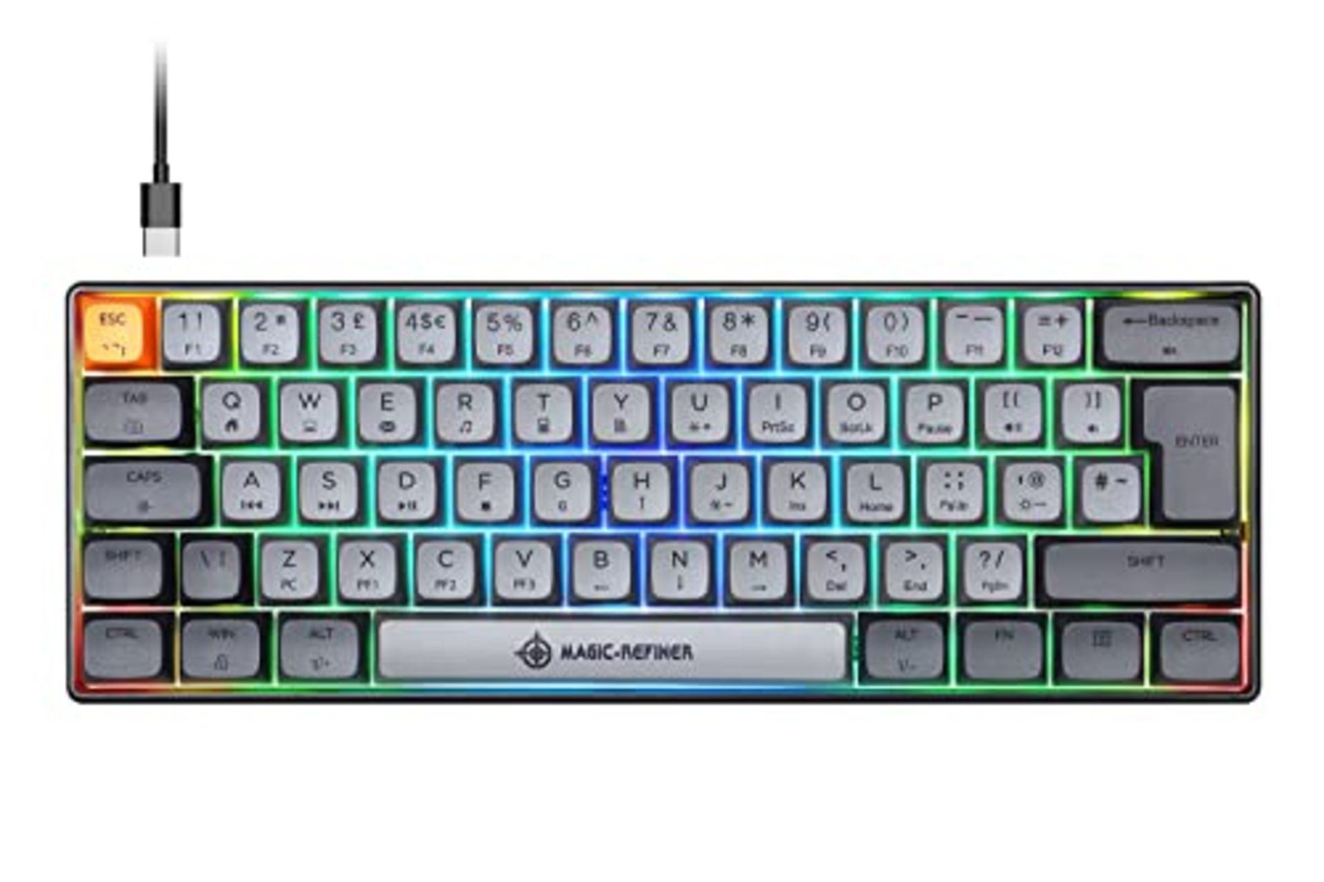 RRP £52.72 UK Layout 60% Percent Gaming Keyboard Mini Mechanical