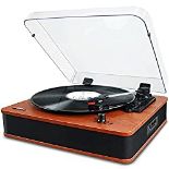 RRP £94.54 VOSTERIO Bluetooth Record Player Versatile Turntable with Speakers