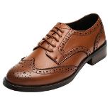 RRP £46.99 rismart Women's Brogue Pointed Toe Wingtips Leather