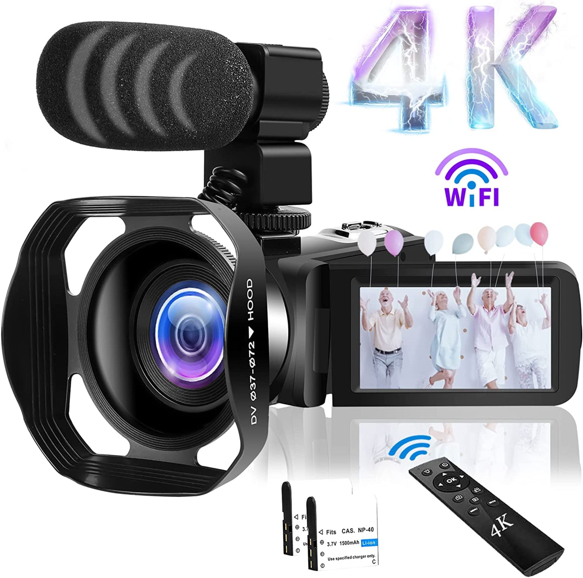 RRP £156.20 YinFun Camcorder 4K Video Camera 48MP WIFI Digital