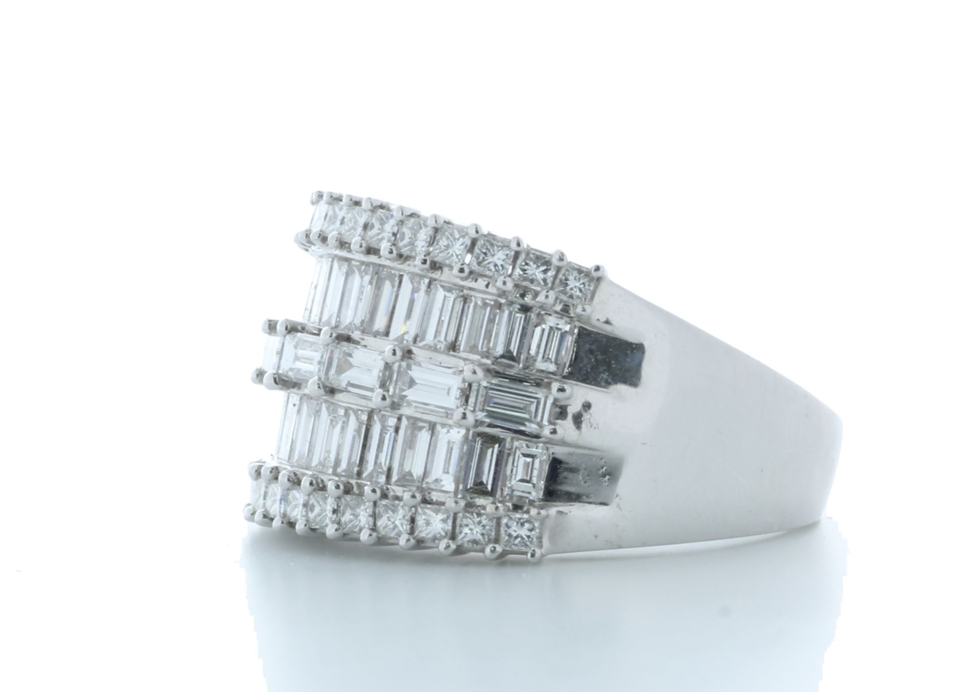 18ct White Gold Illusion Set Semi Eternity Diamond Ring 2.35 Carats - Valued By AGI £22,620.00 - A - Image 2 of 5