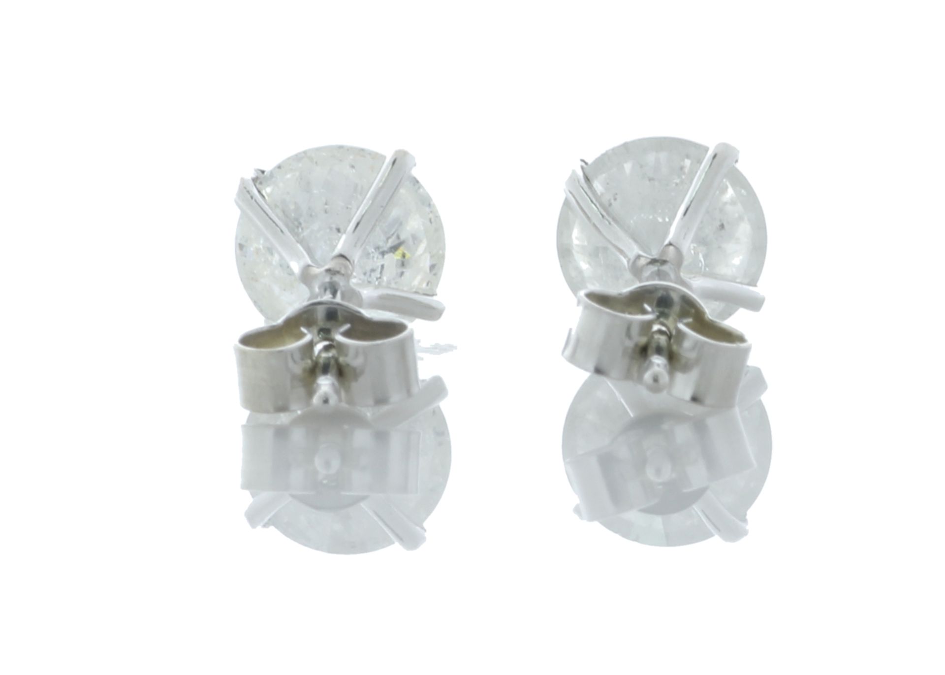 9ct White Gold Single Stone Wire Set Diamond Earring 2.04 Carats - Valued By GIE £5,995.00 - Two - Image 3 of 4