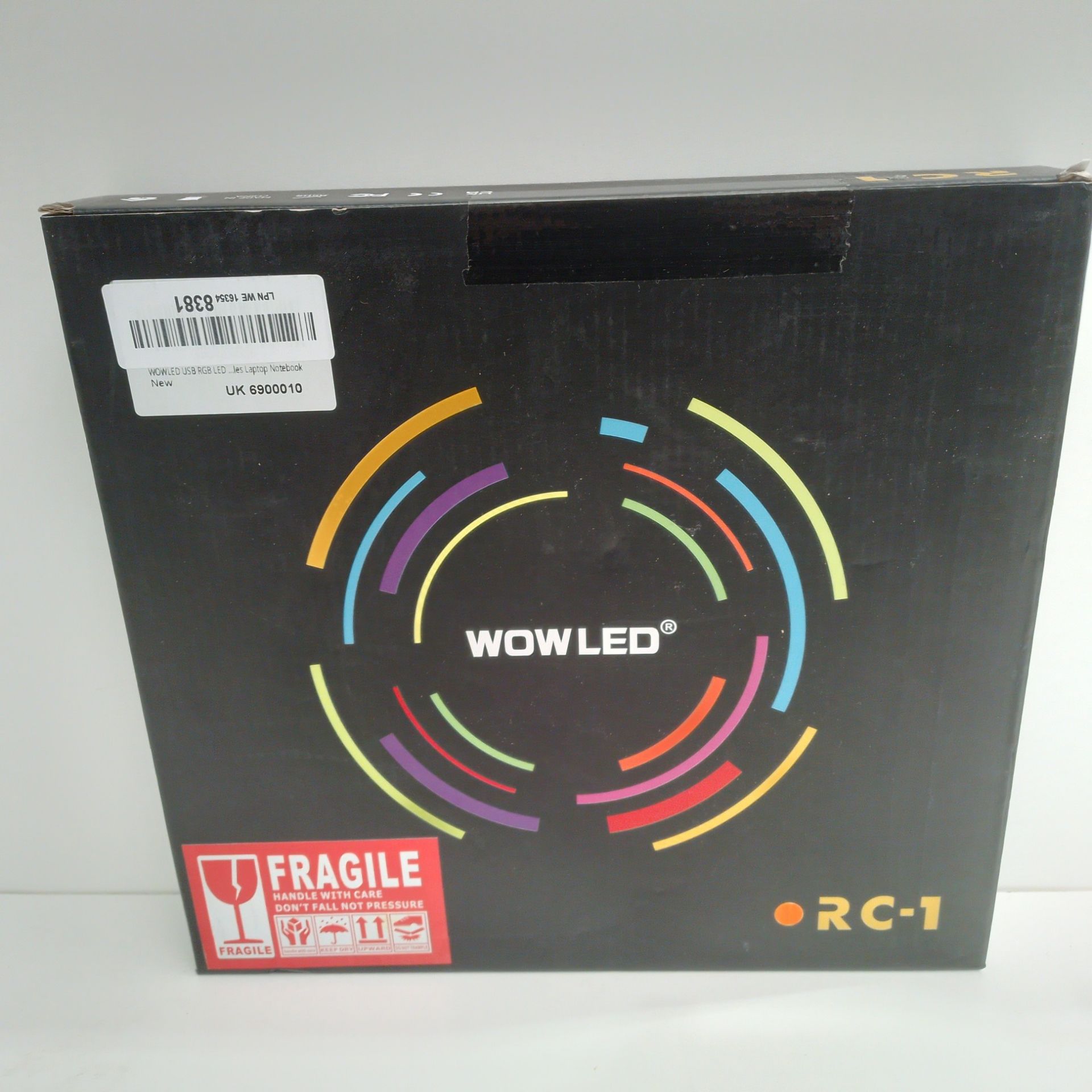 RRP £20.09 WOWLED USB RGB LED Cooler Cooling Fan Pad Stand Accessories - Image 2 of 2