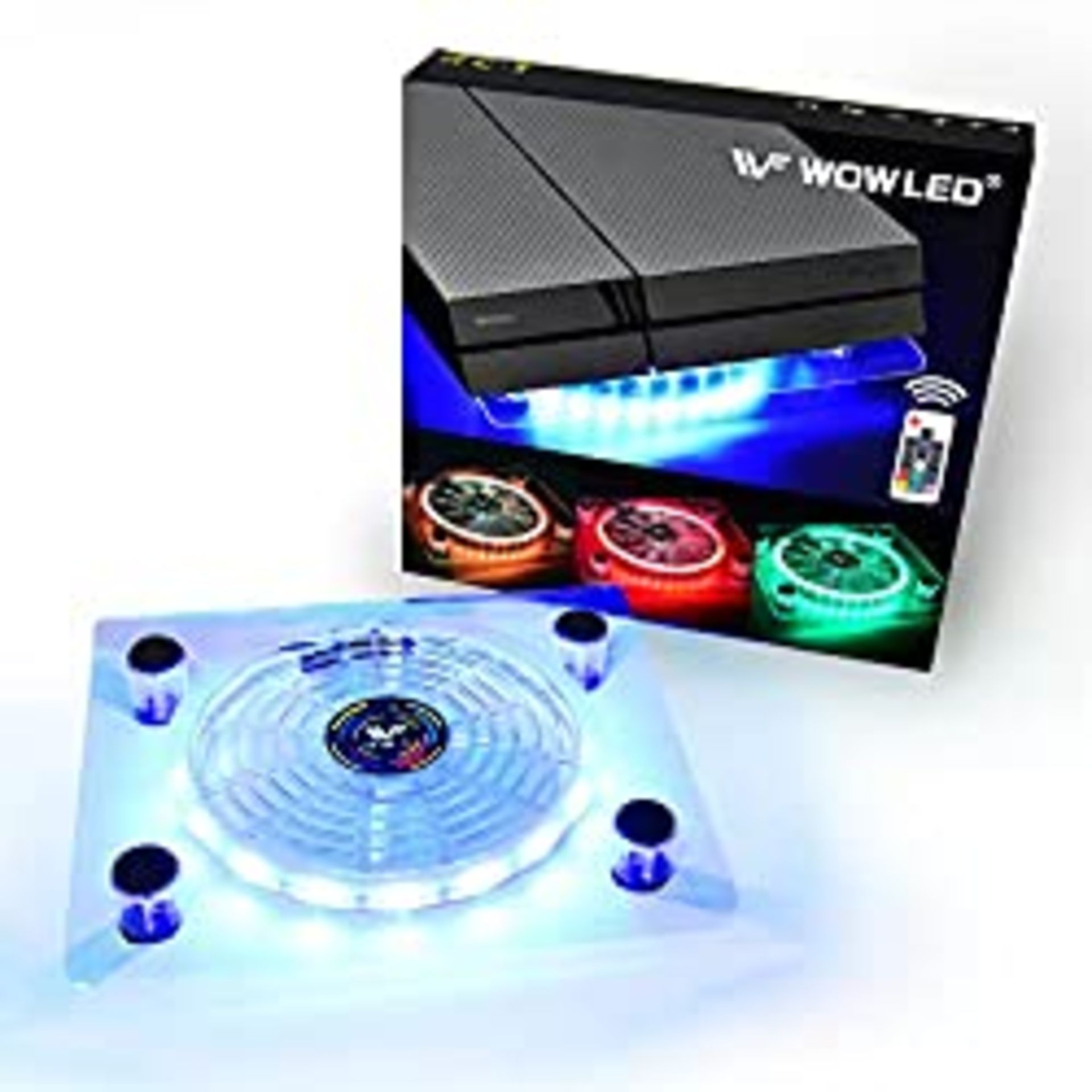 RRP £20.09 WOWLED USB RGB LED Cooler Cooling Fan Pad Stand Accessories