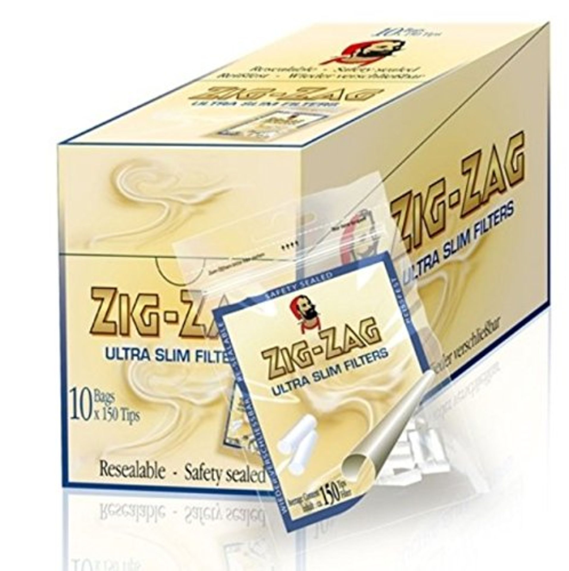 RRP £10.99 1500 x ZIG ZAG Ultra Slim Filter Tip Bag for Rolling Cigarette Rizla Paper New