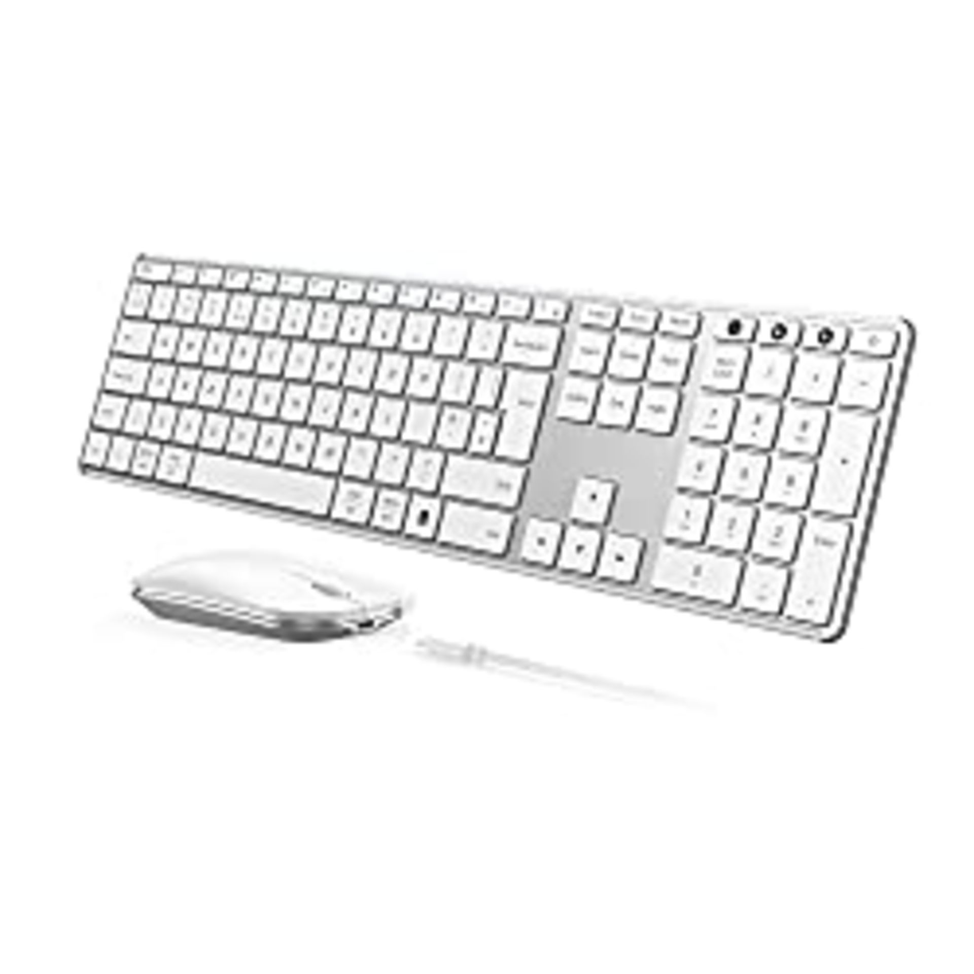 RRP £53.59 seenda Rechargeable Wirelees Bluetooth Keyboard and Mouse Set(USB + Dual BT)