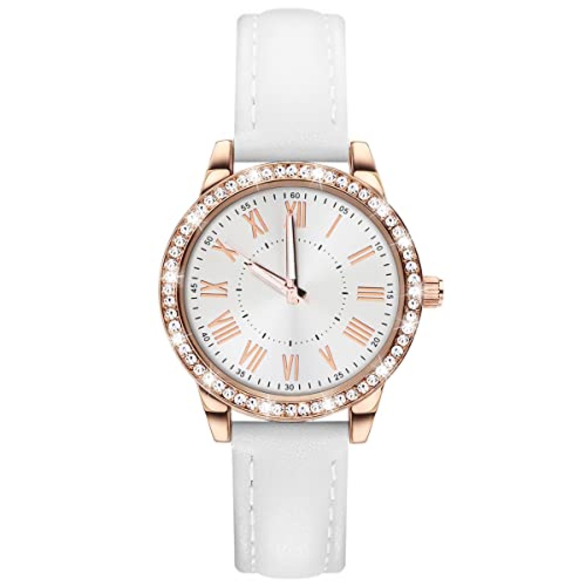 RRP £25.67 BRAND NEW STOCK Women's Analogue Quartz Watch with Leather Strap for