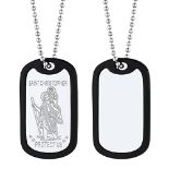 RRP £18.97 BRAND NEW STOCK U7 Mens St Christopher Pendant With Chain Dog Tags Army Men's Necklaces