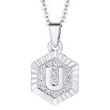 RRP £15.62 BRAND NEW STOCK U7 U Necklace Stainless Steel Pendant with Initial Womens Necklaces