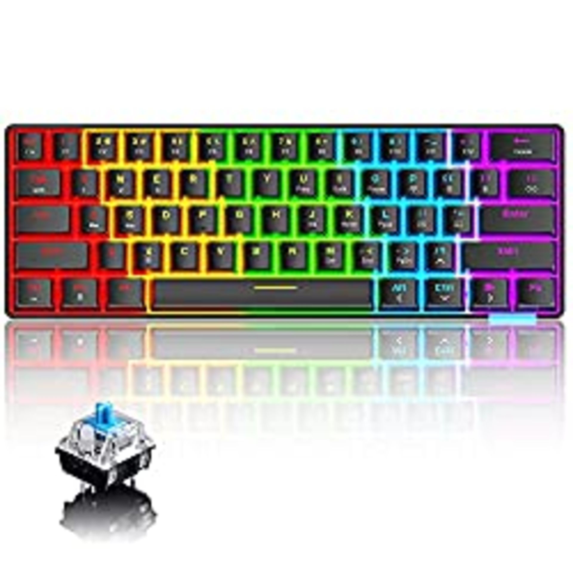 RRP £45.51 60% Mechanical Keyboard Wired/Wireless Bluetooth 5.0