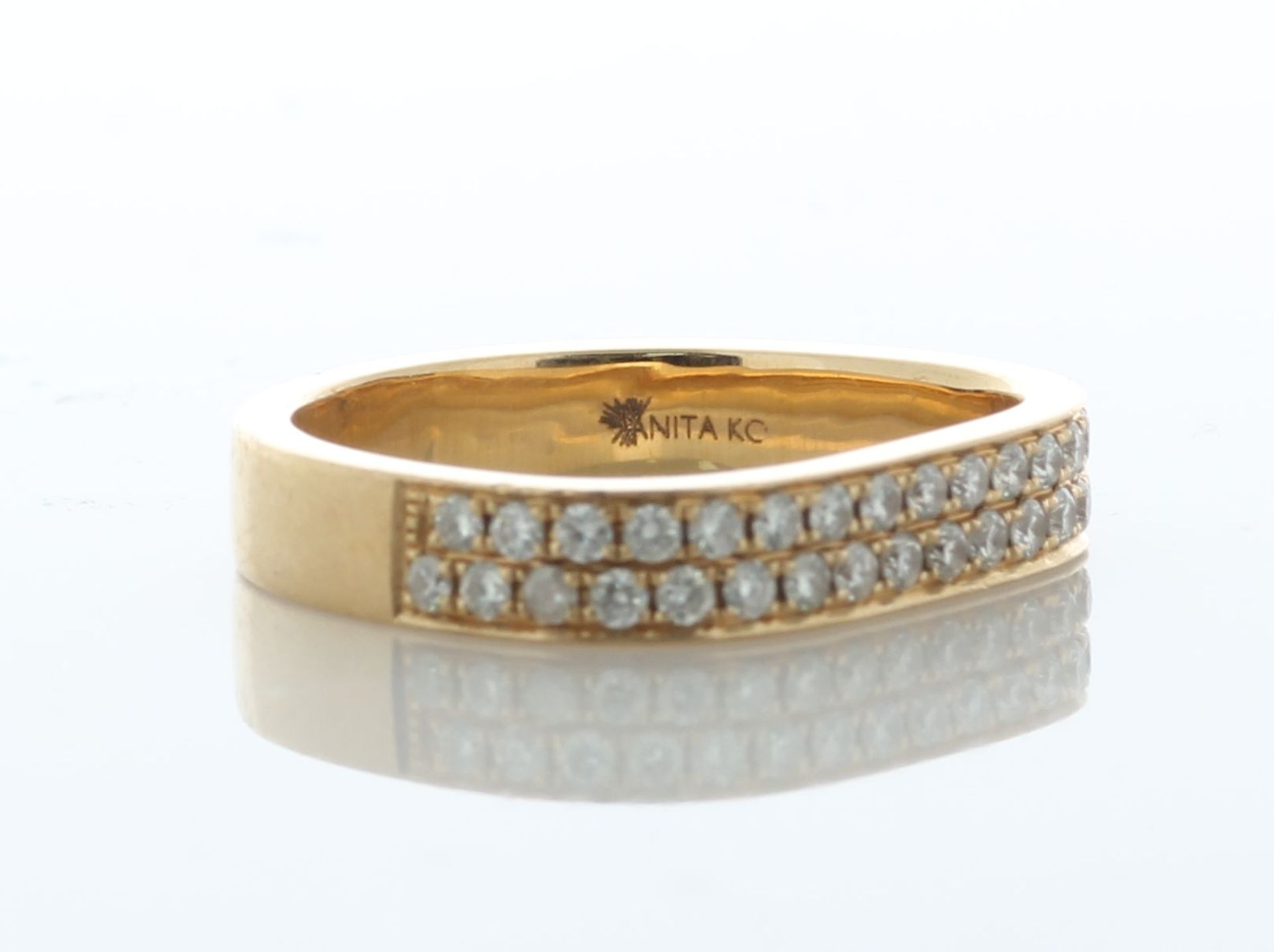 18ct Yellow Gold Diamond Half Eternity Anita Ko 'D' Ring 0.36 Carats - Valued By AGI £3,600.00 - Image 2 of 5