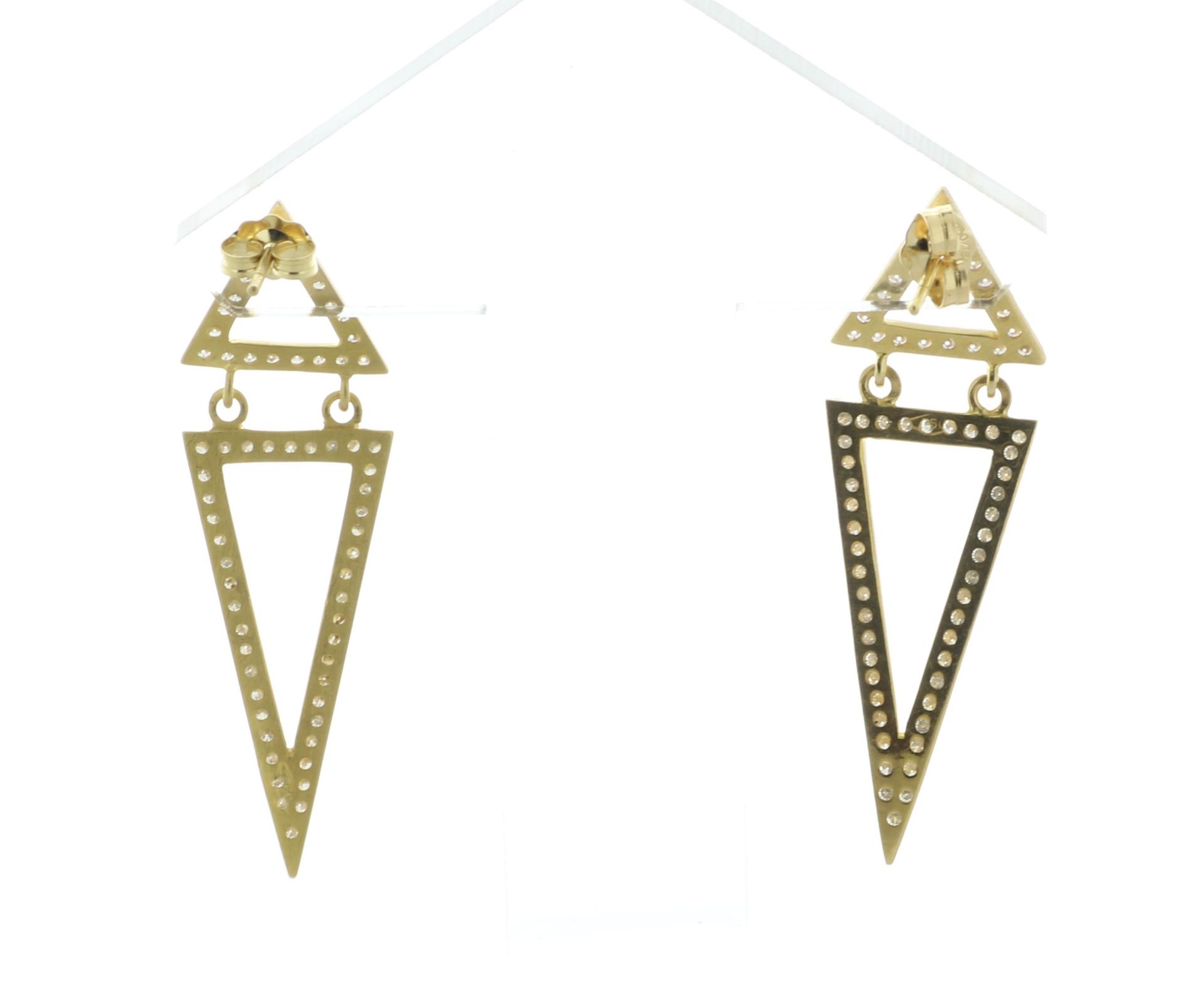 £5,500.00 18ct Yellow Gold Diamond Drop Kite Earrings 1.26 Carats - Image 3 of 4