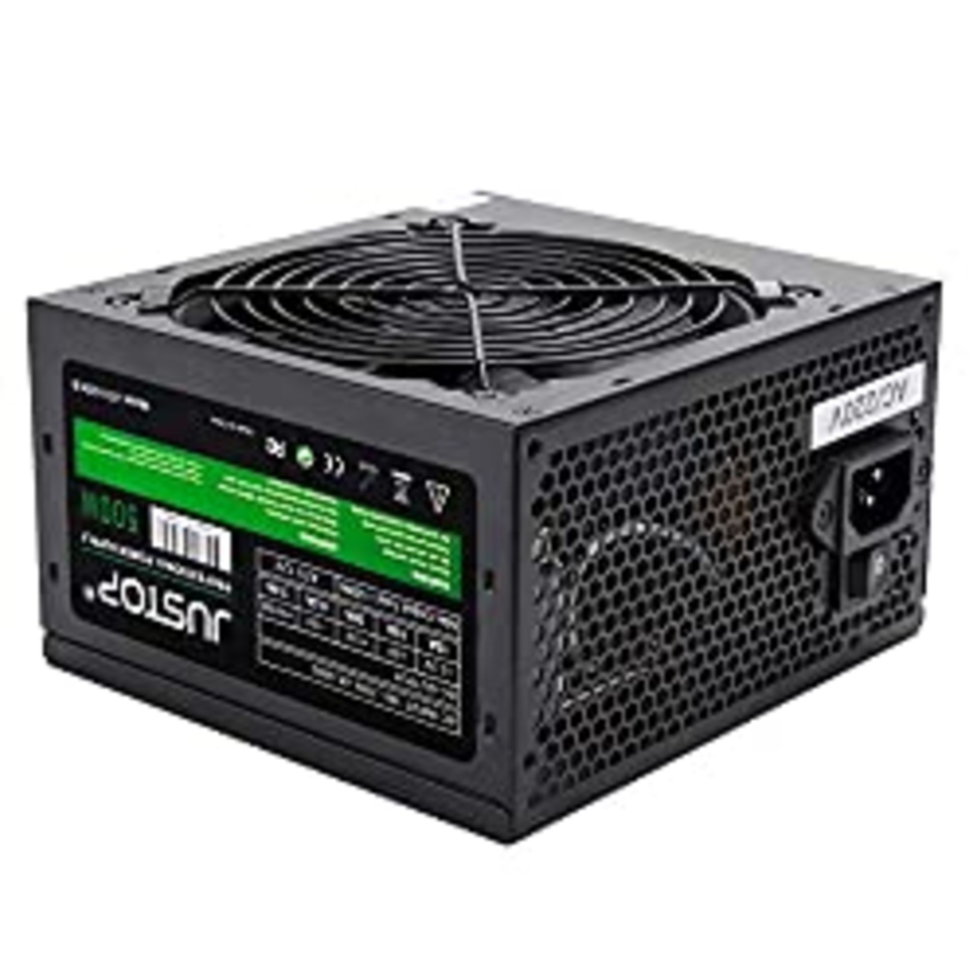 RRP £27.86 JUSTOP 500W ATX PC Power Supply PSU 120mm Quiet Cooling Fan