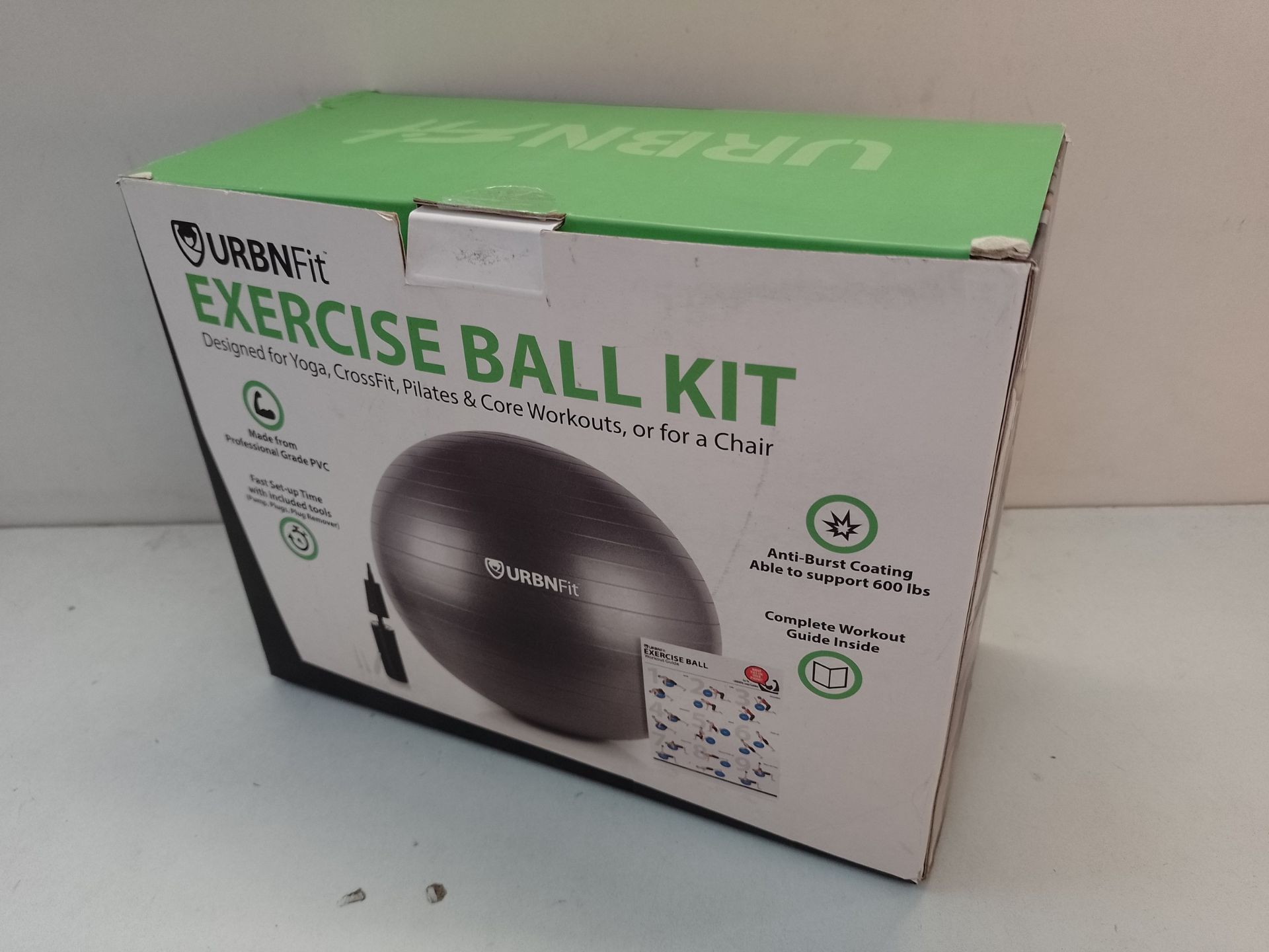 RRP £14.43 URBNFit Exercise Ball - Balance Balls (Ballon Exercice) Yoga - Image 2 of 2