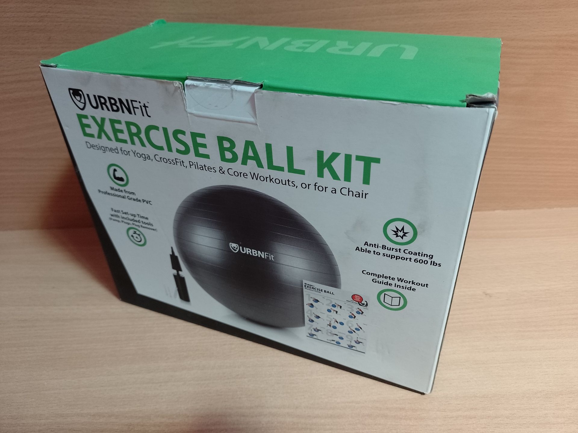 RRP £12.27 URBNFIT Exercise Ball - Gym Balls for Pilates - Image 2 of 2
