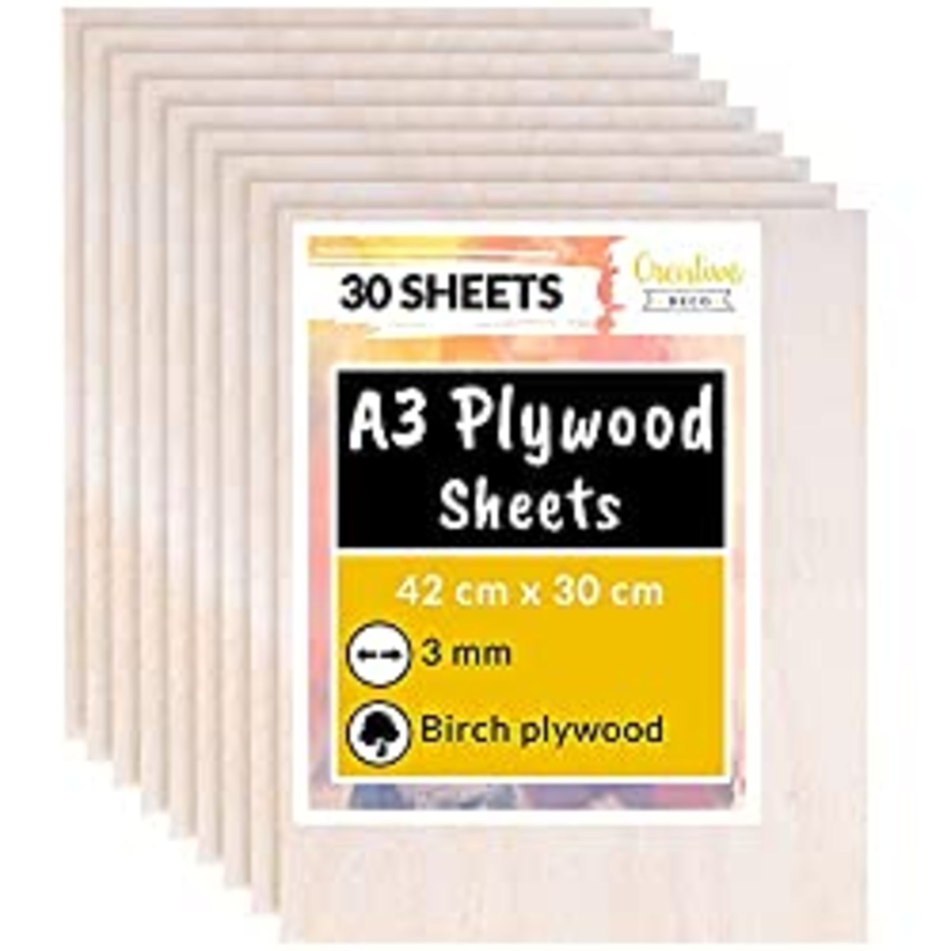 RRP £67.52 Creative Deco 30 x A3 Plywood Sheets | 420 x 300 x