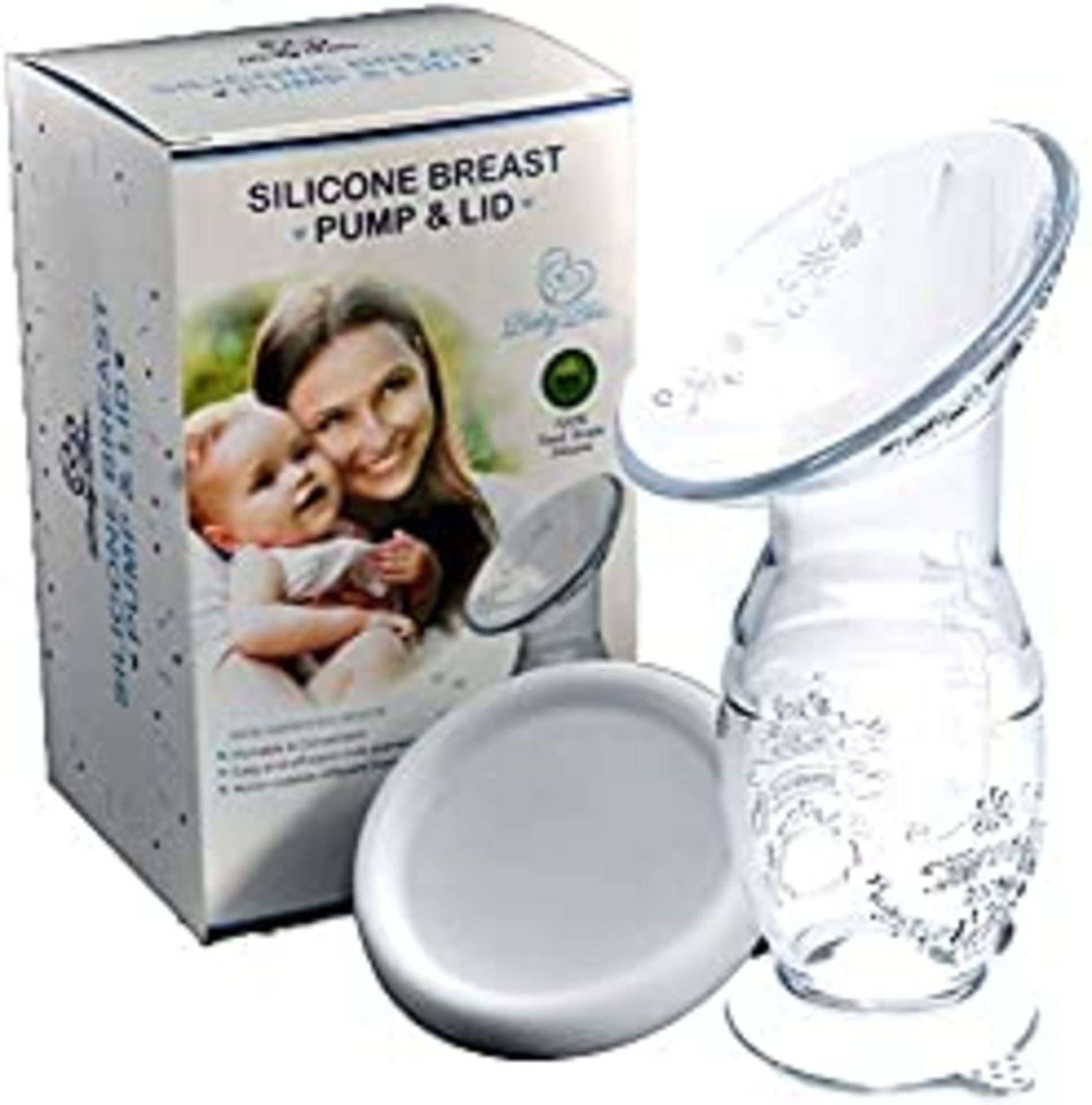 RRP £10.04 Silicone Breast Pump & Lid | Breast Feeding Milk Saver