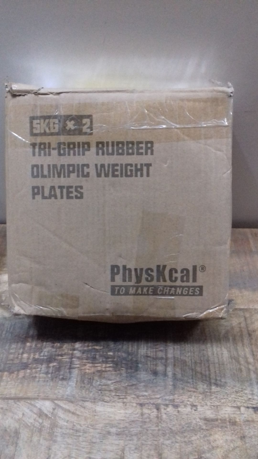 RRP £48.00 PhysKcal Olympic Weight Plates 2 x 5kg with Rubber - Image 2 of 2