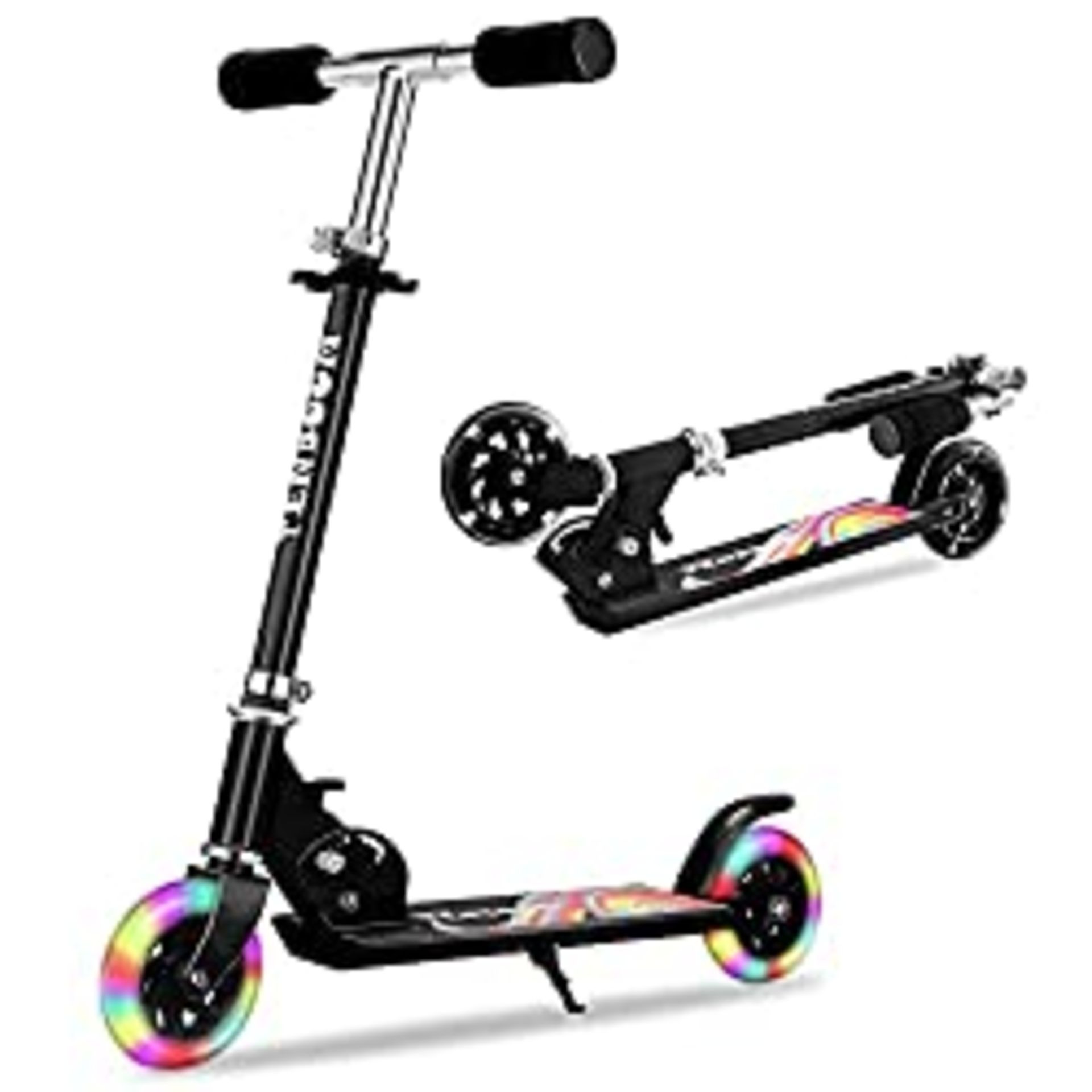 RRP £48.15 TENBOOM Scooter For Kids Ages 4-7 Boys Girls With Led Light Up Wheels