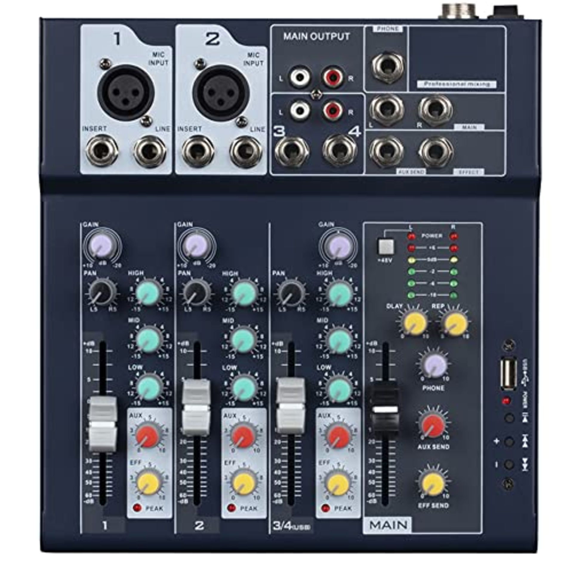 RRP £48.76 Weymic Professional Mixer | 4-Channel 2-Bus Mixer for