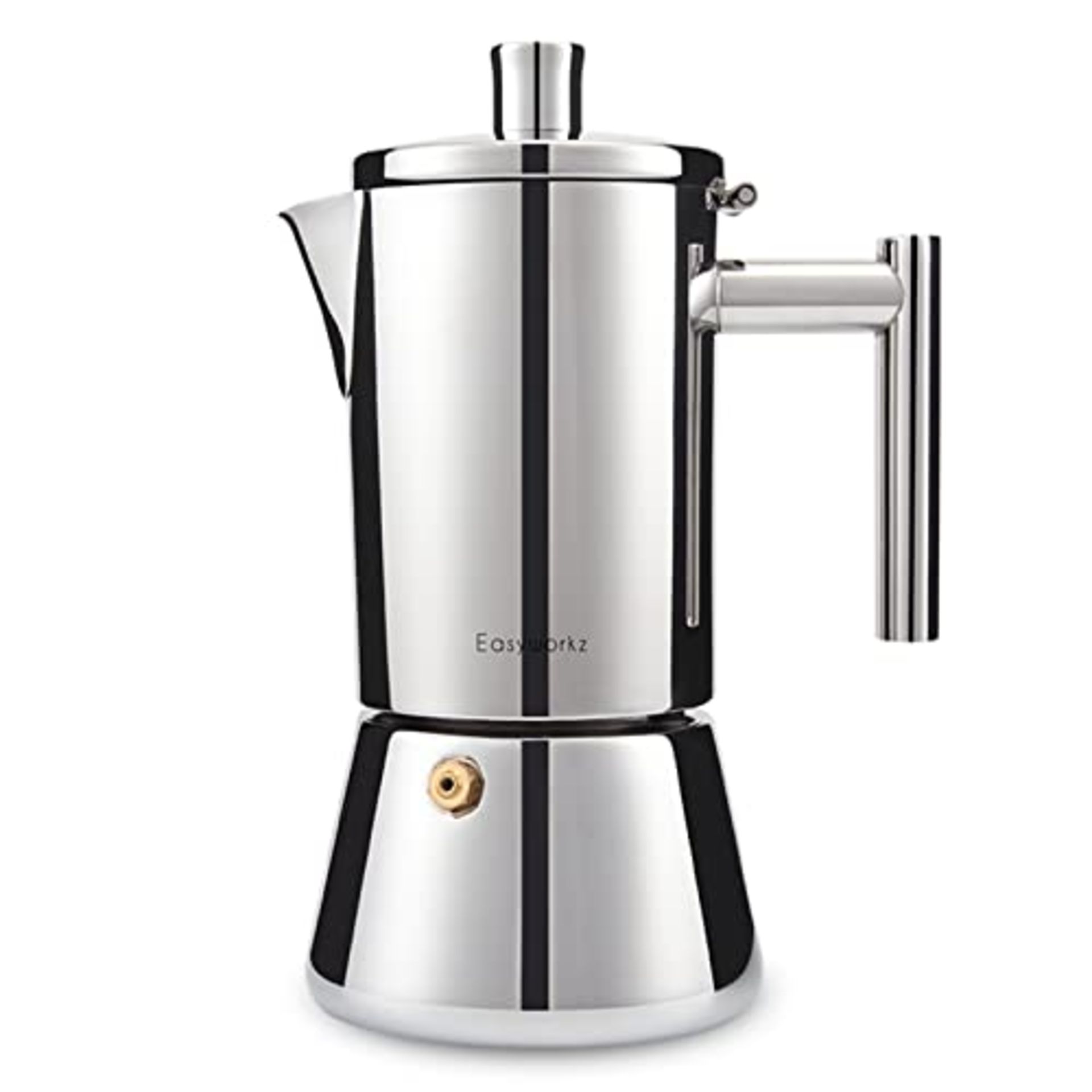 RRP £37.16 Easyworkz Diego Stovetop Espresso Maker Stainless Steel - Image 2 of 4