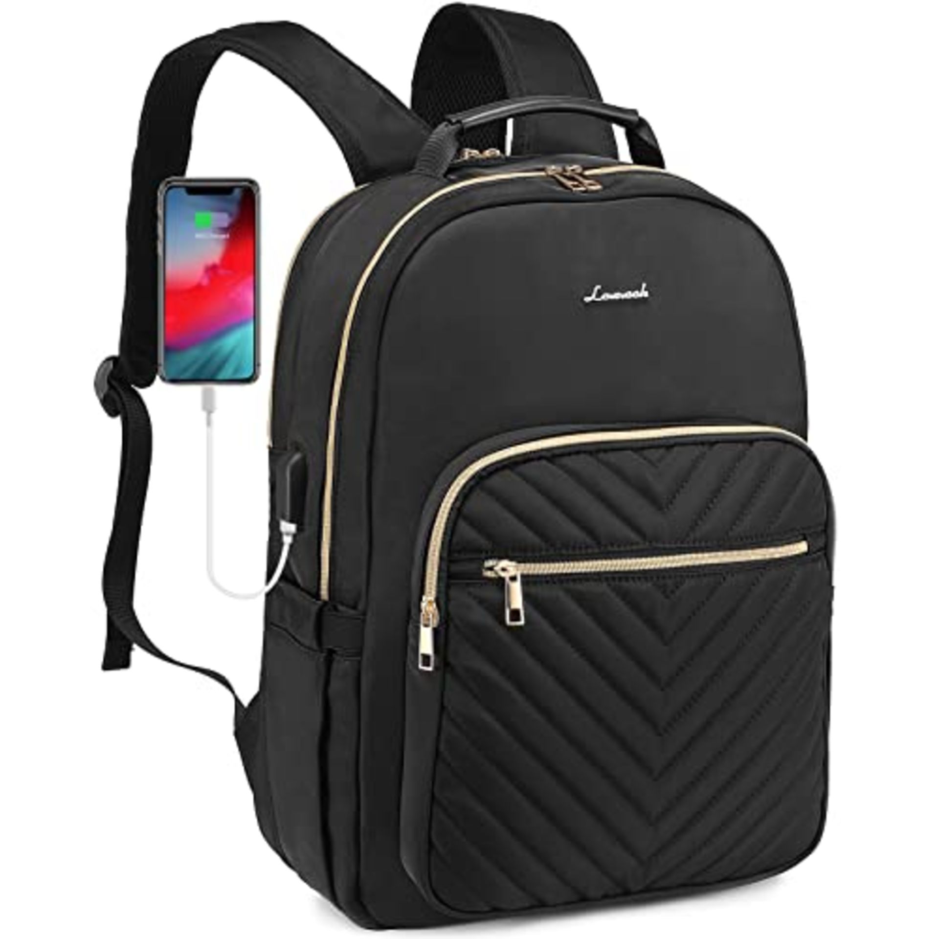 RRP £35.72 LOVEVOOK Laptop Backpack for Women 15.6 Inch - Image 2 of 3