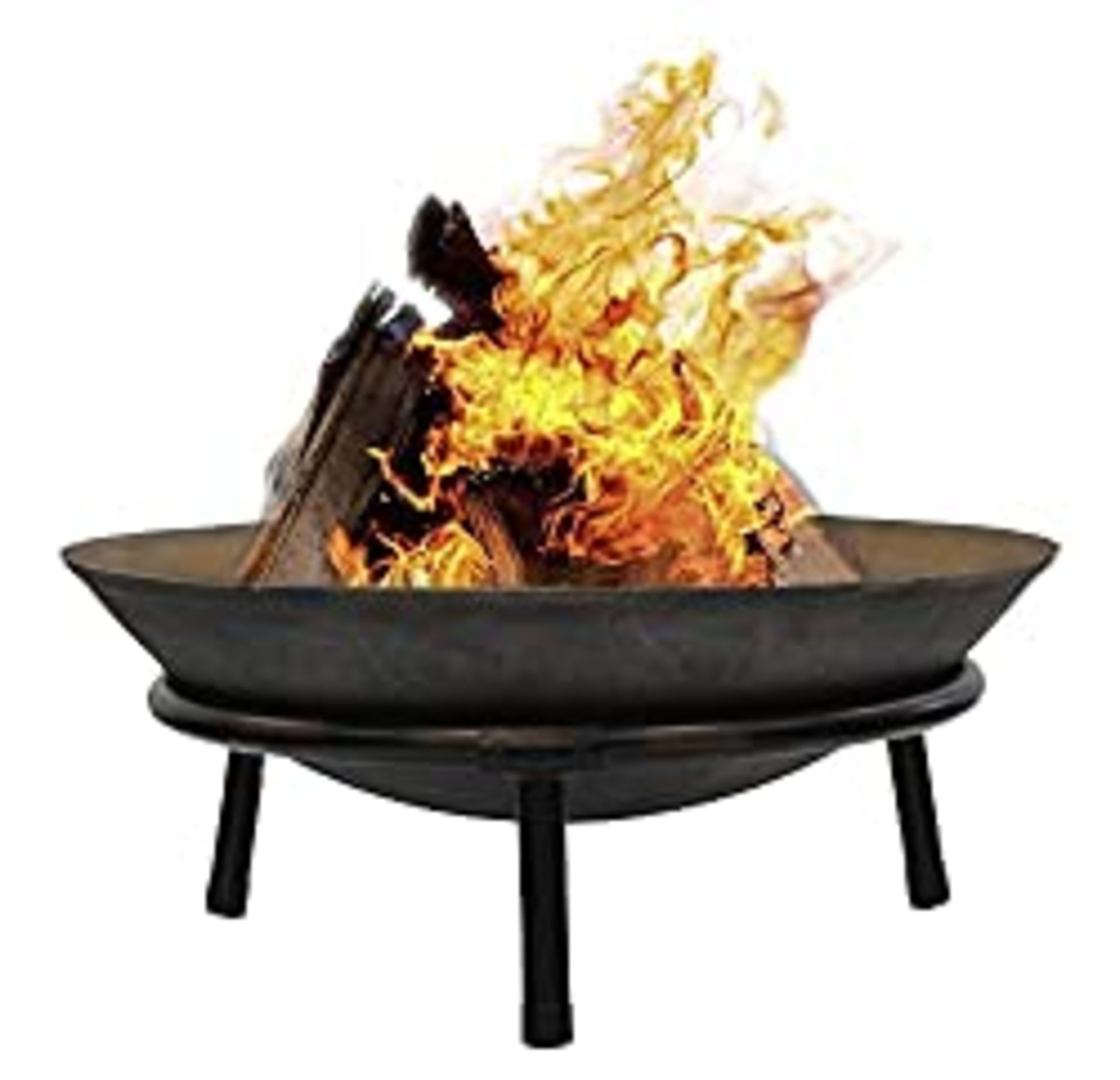 RRP £44.65 Large Cast Iron Garden Fire Pit Basket Patio Heater - Image 2 of 2