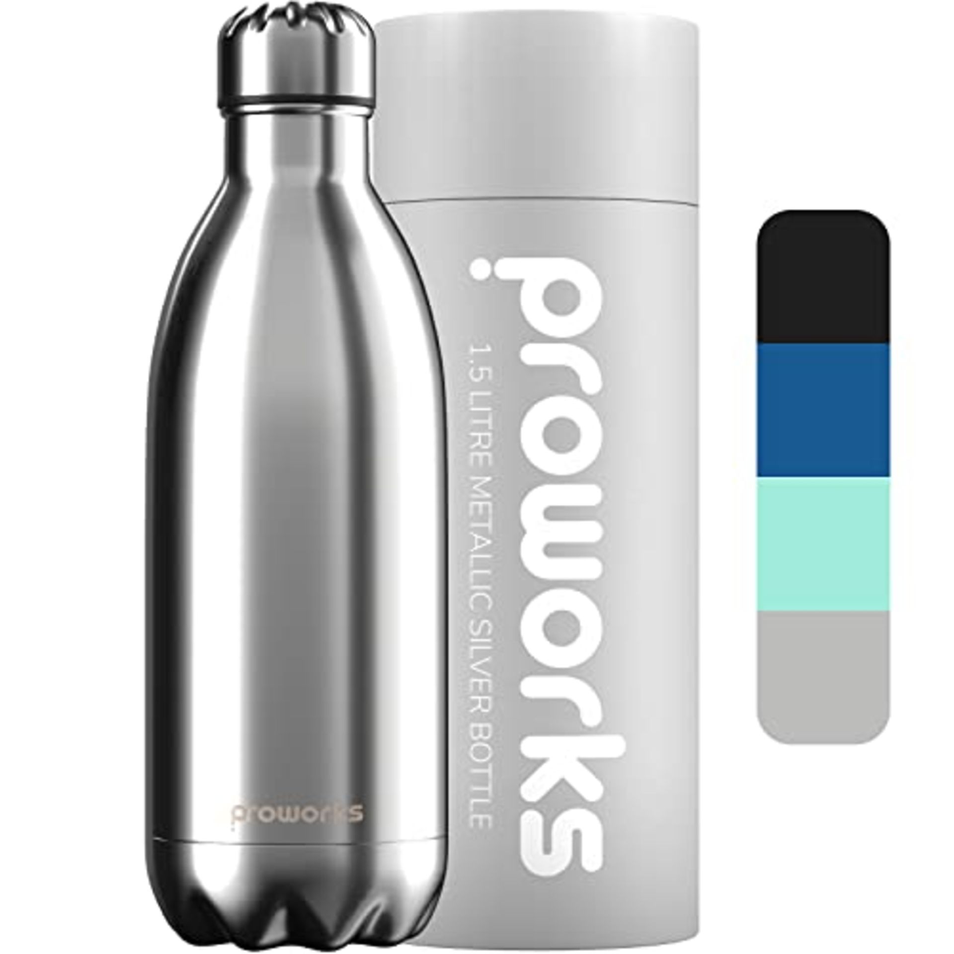 RRP £29.61 Proworks Stainless Steel 1.5l Water Bottle | Double