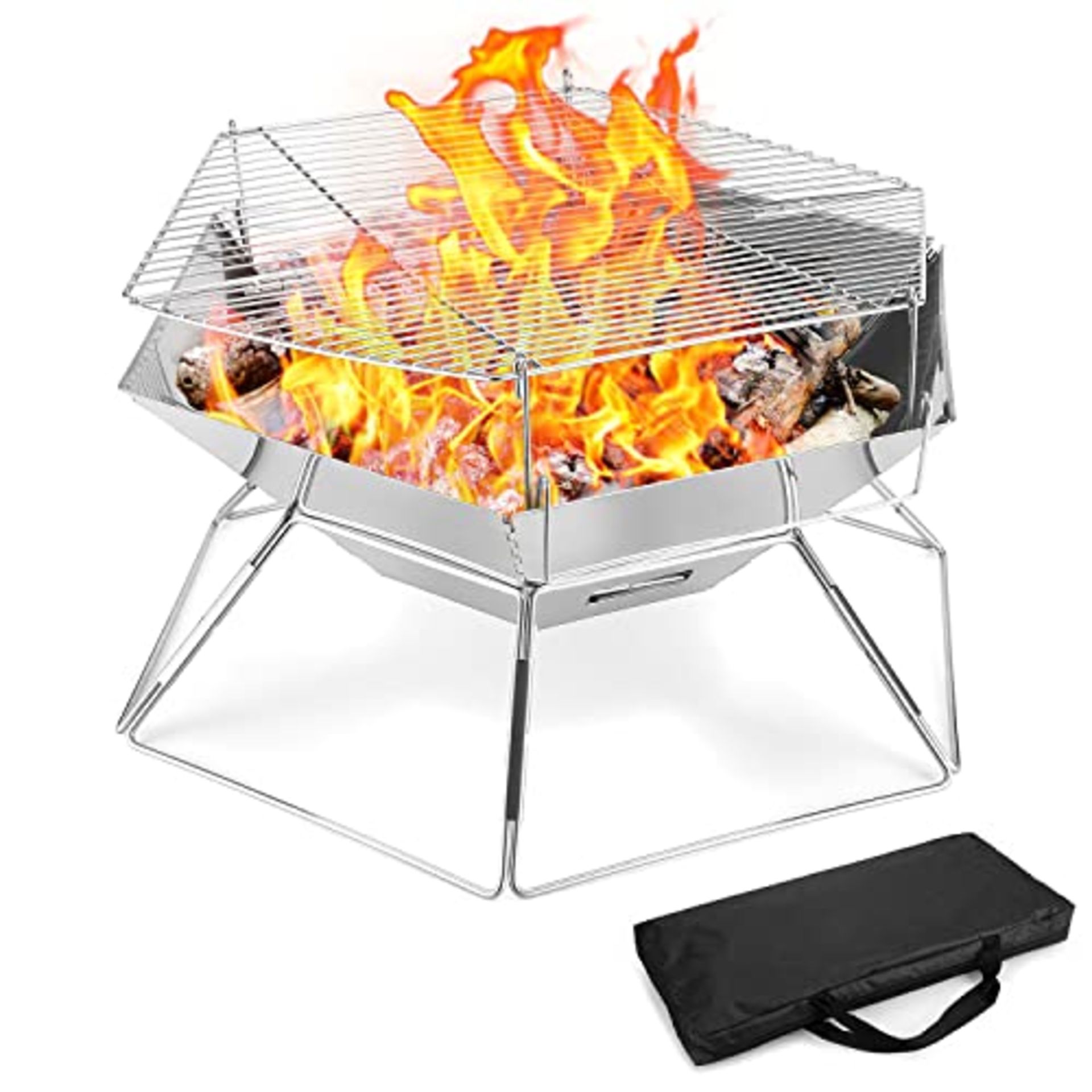 RRP £48.00 Odoland Collapsible Campfire Grill Camping Fire Pit