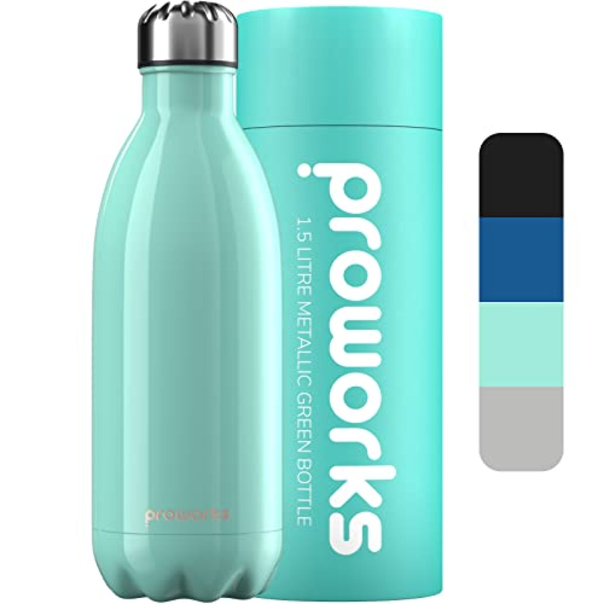 RRP £28.72 Proworks Stainless Steel 1.5l Water Bottle | Double
