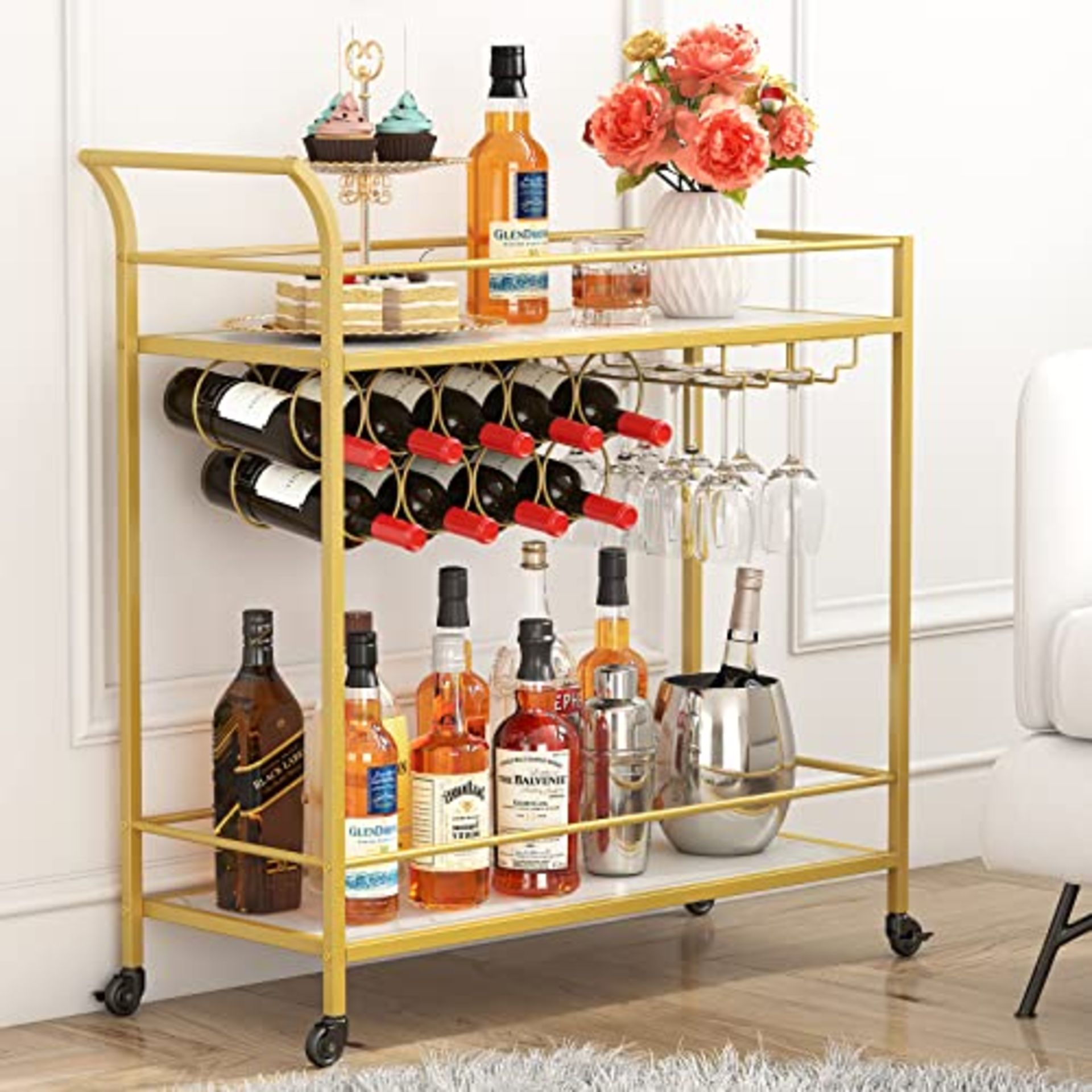 RRP £66.99 Lifewit Drinks Trolley on Wheels