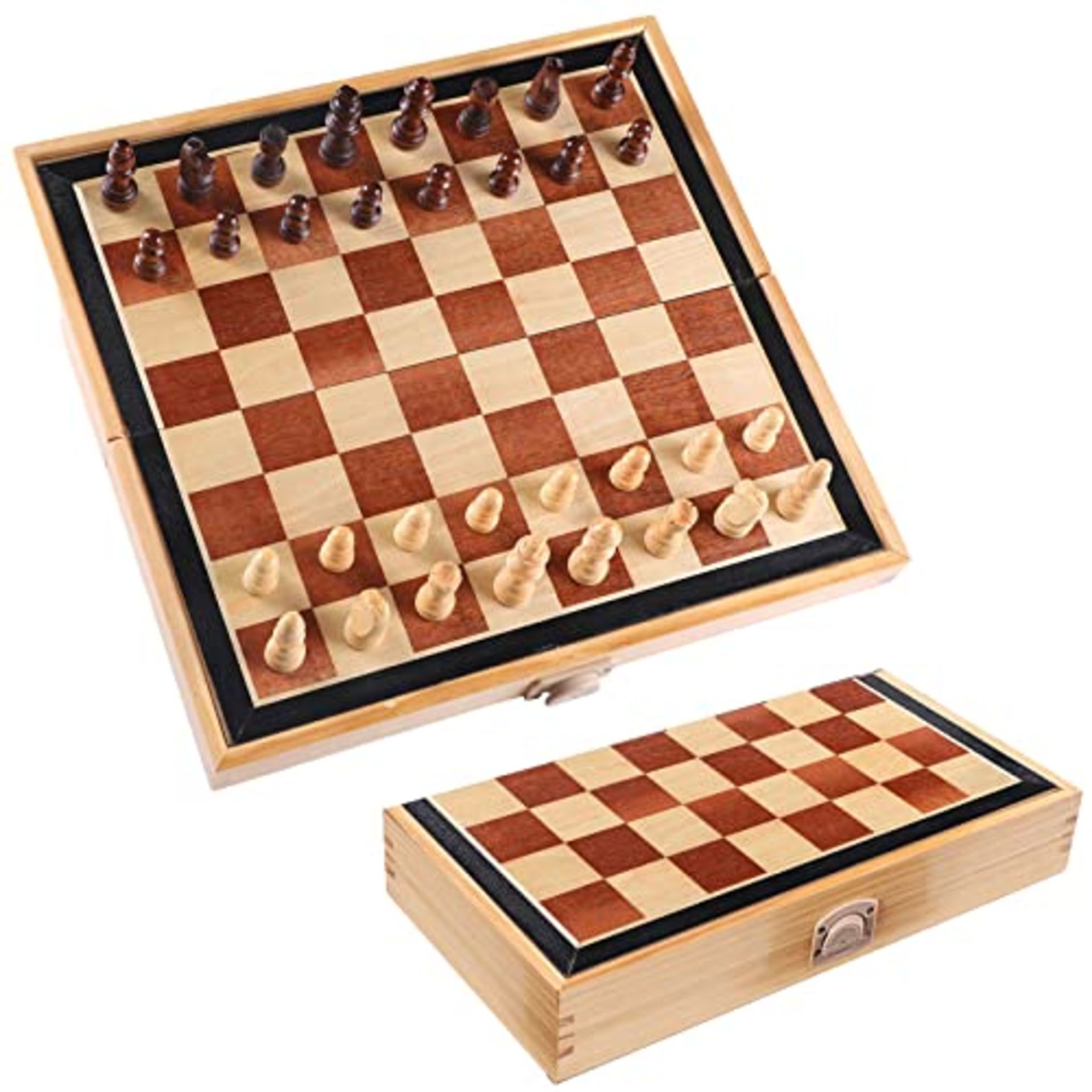 RRP £28.66 Homemari Wooden Chess Set Folding Chess Board Set Chess