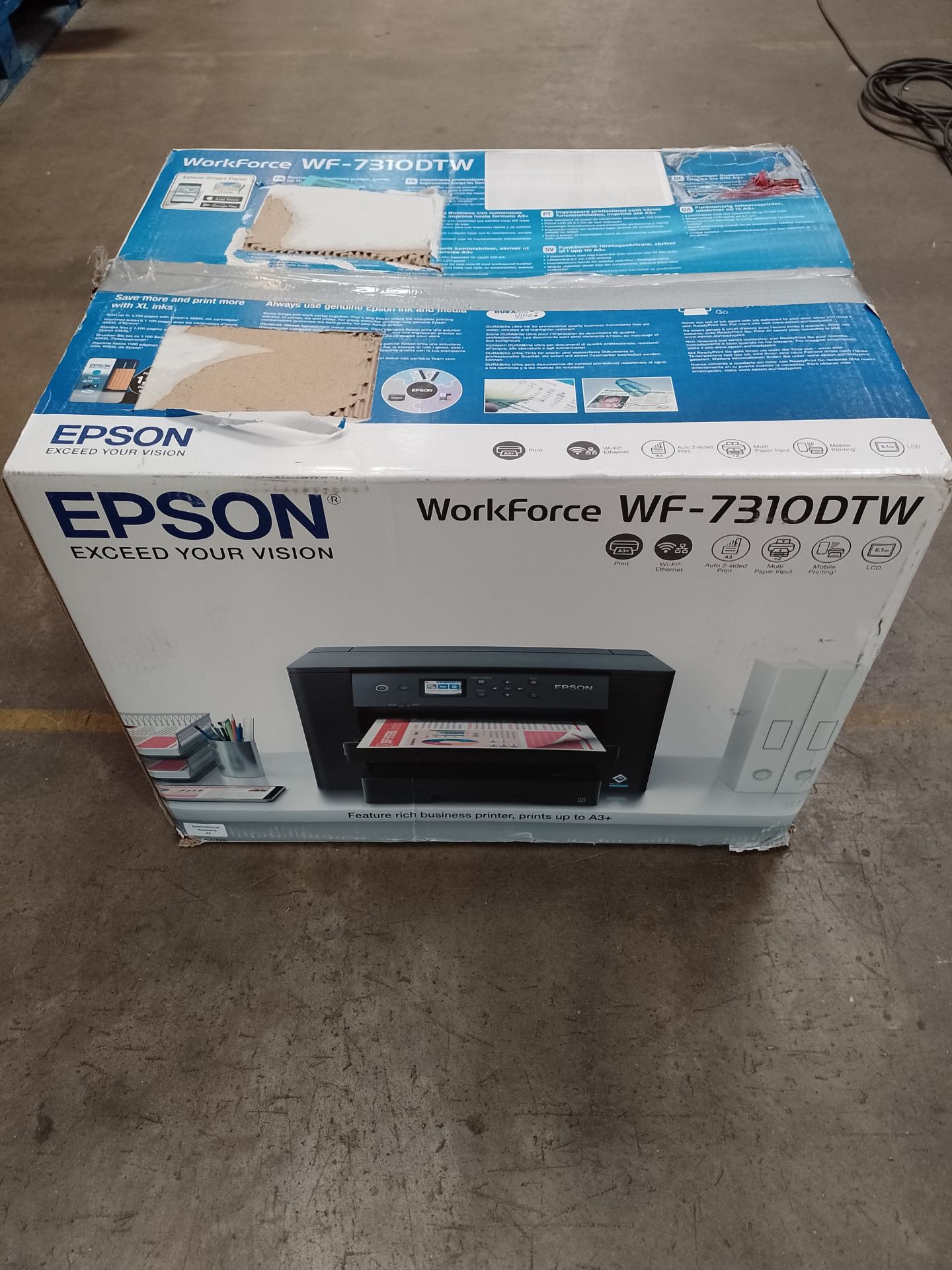 RRP £178.27 Epson WorkForce WF-7310DTW A3+ Printer With Two Trays - Image 2 of 2