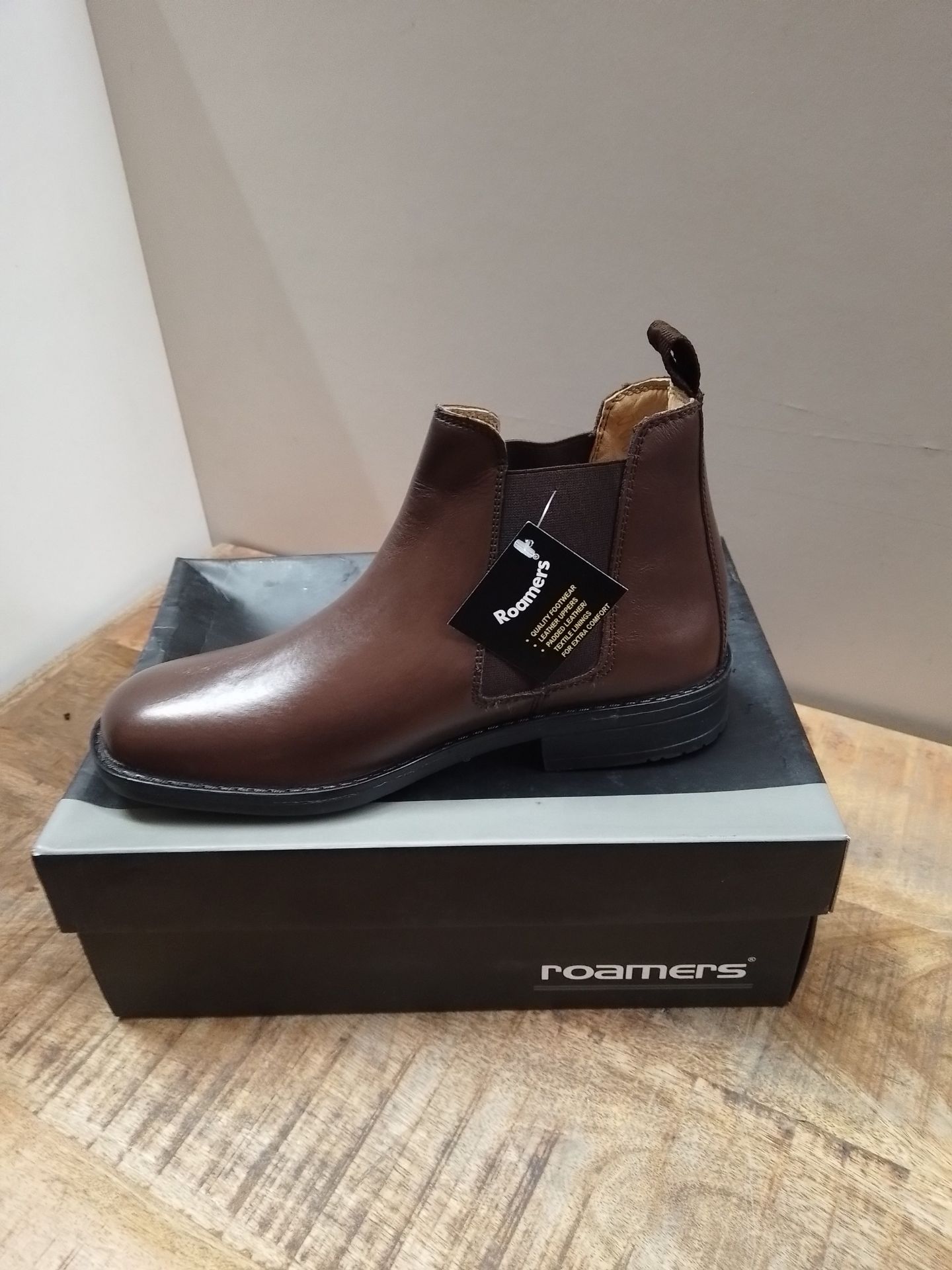 RRP £44.61 Roamer Mens Leather Flexible Fuller Fit Chelsea Dealer Ankle Boots Shoes Size - Image 2 of 2