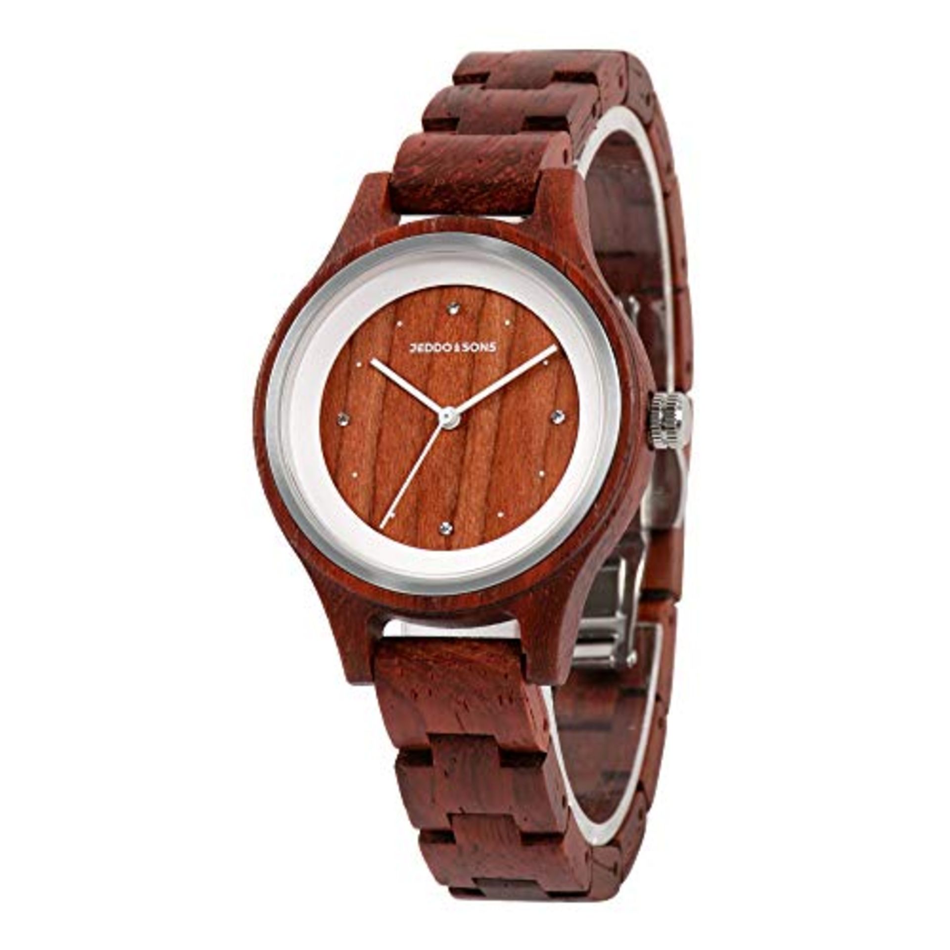 RRP £111.39 Jeddo & Sons Women's Wooden Watch with Interchangeable