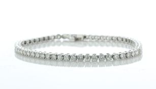 18ct White Gold Tennis Diamond Bracelet 4.46 Carats - Valued By IDI £19,630.00 - Fifty eight round