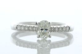 18ct White Gold Oval Cut Diamond Ring (0.37) 0.65 Carats - Valued By IDI £7,180.00 - A stunning oval