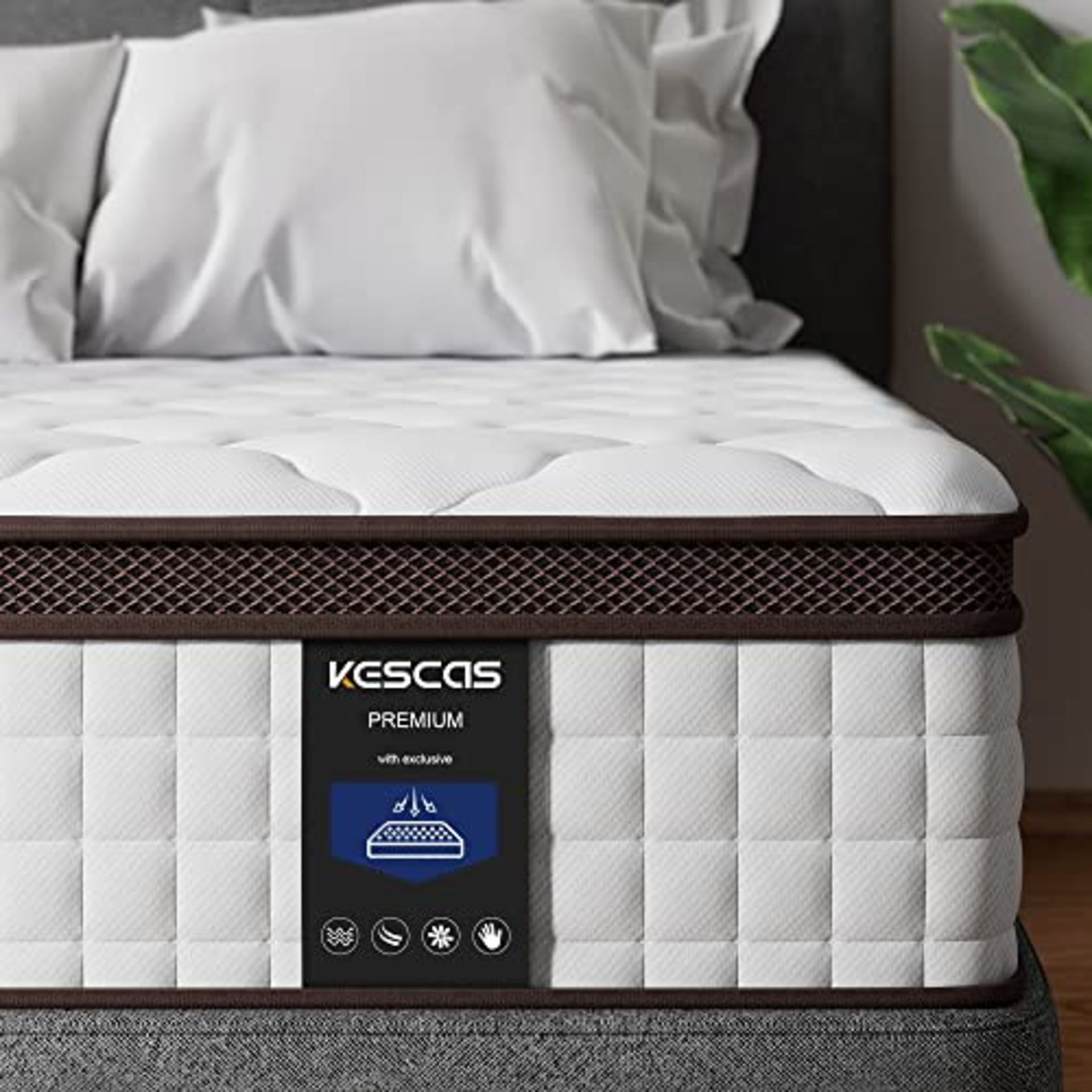 RRP £167.49 KESCAS 3FT Memory Foam Hybrid 25cm Single Mattress