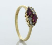 18ct Yellow Gold Diamond And Ruby Ring (0.50) 0.19 Carats - Valued By AGI £3,450.00 - Two pear