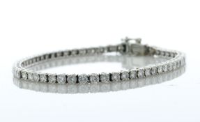 18ct White Gold Tennis Diamond Bracelet 6.15 Carats - Valued By AGI £18,215.00 - Multiple round