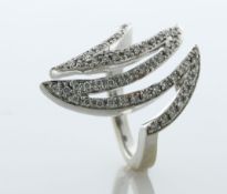 18ct White Gold Diamond Lightening Scribble Ring 1.00 Carats - Valued By AGI £3,995.00 - This