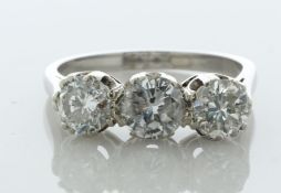 18ct White Gold Three Stone Diamond Ring 2.00 Carats - Valued By AGI £9,250.00 - This stunning