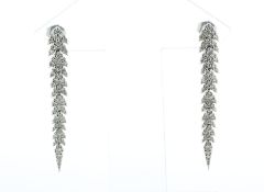 14ct Gold Ladies Diamond Dangle Earring 1.00 Carats - Valued By AGI £4,250.00 - A gorgeous pair of