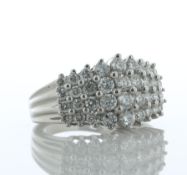 14ct White Gold Four Row Diamond Ring 2.17 Carats - Valued By AGI £5,475.00 - A stunning 14 white