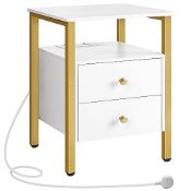 RRP £75.91 HOOBRO Bedside Table with Charging Station