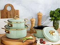 RRP £39.07 ENGLISH HOME Pot Set with Lids