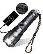 RRP £16.07 Maxesla Type C LED Torch Rechargeable 8000LM Gifts for Men Dad Kids